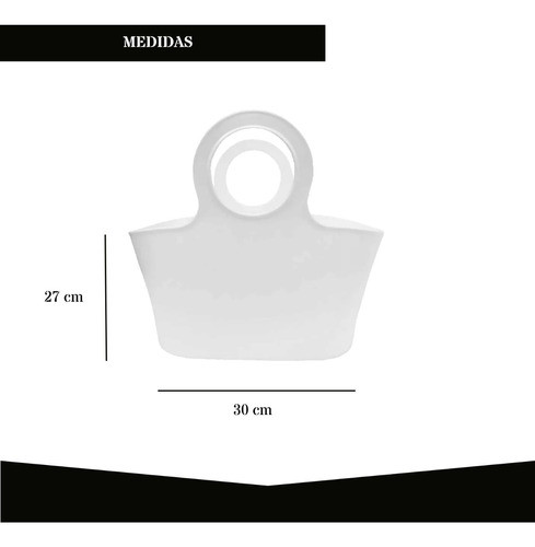 Canasto De Plástico Blanco / Revistero Con Manija - Form 1