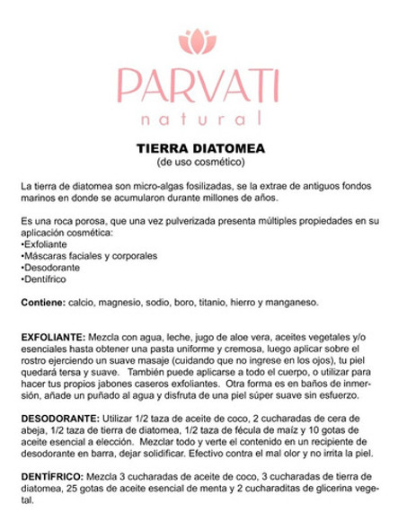 Tierra De Diatomita 250grs Uso Cosmético 1