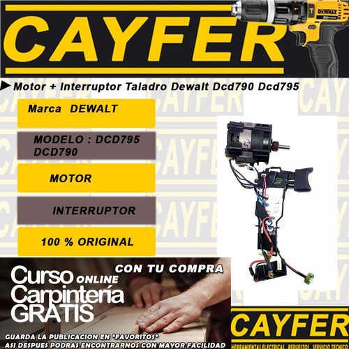 Motor Interruptor Taladro Atornillador Dewalt Dcd790 Dcd795 1