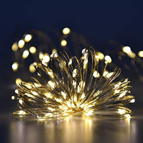 Paquete De 2 100 Luces Led De Cadena Con Energía Solar, Cada 1