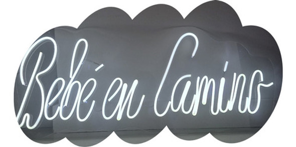 Cartel Bebe En Camino Neon Led Acrilico Transparente 0