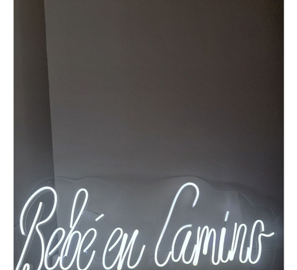Cartel Bebe En Camino Neon Led Acrilico Transparente 1
