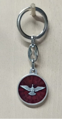 Llavero Del Espíritu Santo Esmaltado Rojo Alpaca 9 Cm Largo 0