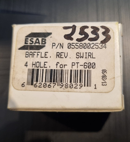 0558002534 Esab Swirl Baffle Ccw 4h X .032 Pt-36 Pt-600 1