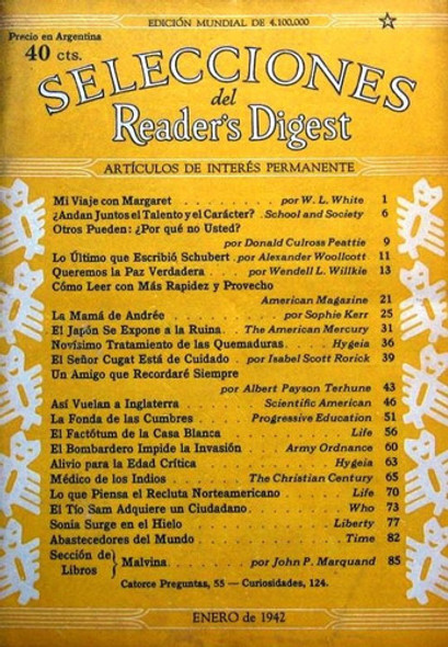 Selecciones Reader Digest Primeros Años Ver Numeros Consulte 0