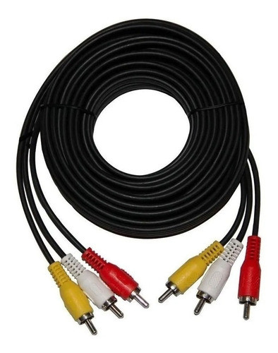 Cable 3 Rca Audio Vídeo Longitud 10 Metros Tv Blue Ray Deco 1