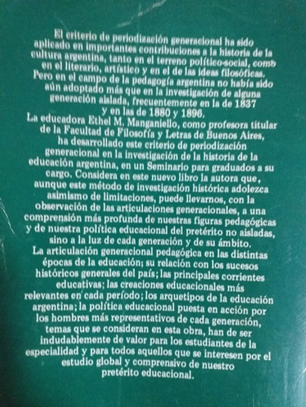 Historia De La Educacion Arg.la Educ Y Sus Fund. Manganiello 1