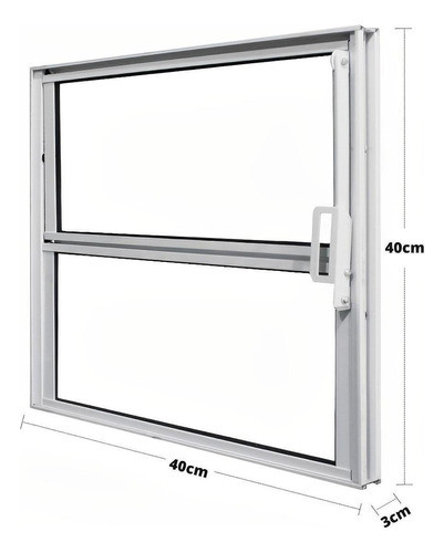 Vitro Basculante 40x40 Alumínio Brilhante Para Banheiro 0