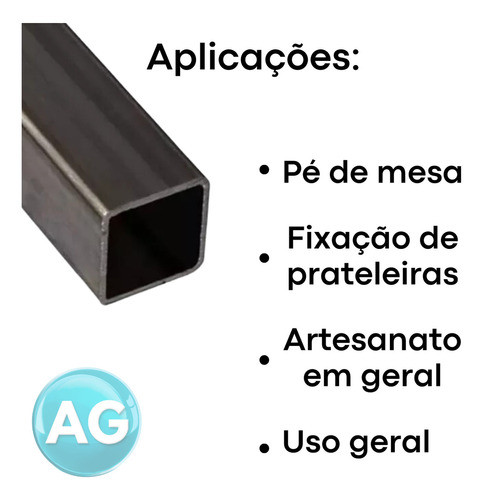 Aço Quadrado Tubo Metalon 5 Peça 2m 40x40 Industrial 1