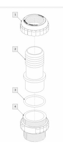 Acople Rápido Espigado 1 1/2 Vulcano Para Manguera Piscina 1
