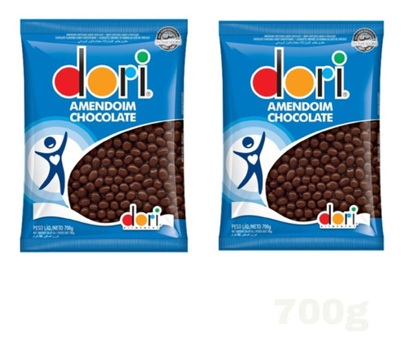 Kit 2 Pacotes De Amendoim De Chocolate Confeitado 700g- Dori 0