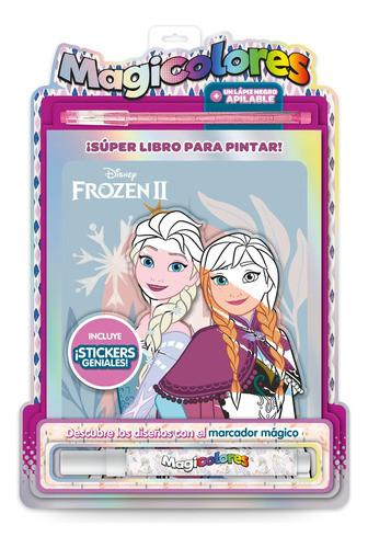 Super Libro Para Pintar + Marcador Magico Frozen Disney 0