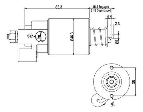 Solenoide Delco Chevrolet  S10 Colorado 2.5 2015-2017 1