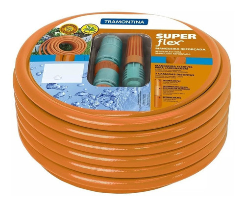 Manguera Para Jardín Super Flex Naranja 25m 1/2 Tramontina 0