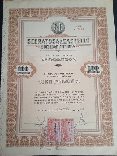 Serratosa & Castells Acciones Antiguas 0