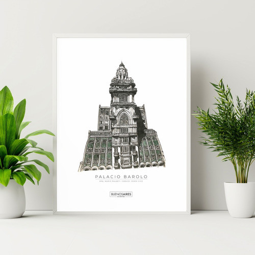 Lámina Ilustrada De Buenos Aires 20 X 30 Cm 0