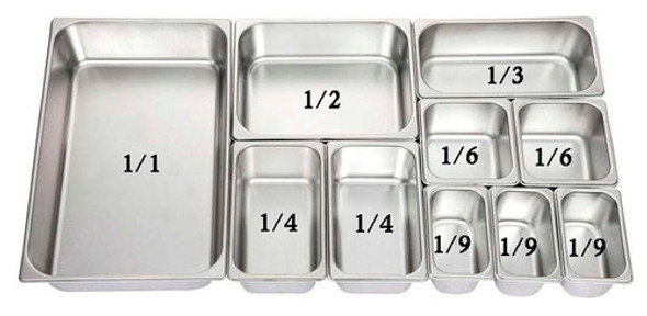 Bandeja Gastronorm Acero 1/9 6,5 Cm Gn Normalizada Cocina 1