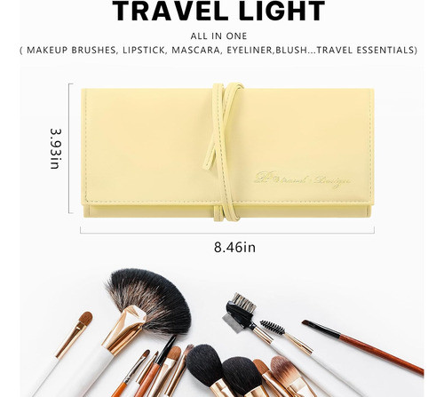 Portabrochas De Maquillaje Plegable Con 8 Ranuras Y Cordon 1