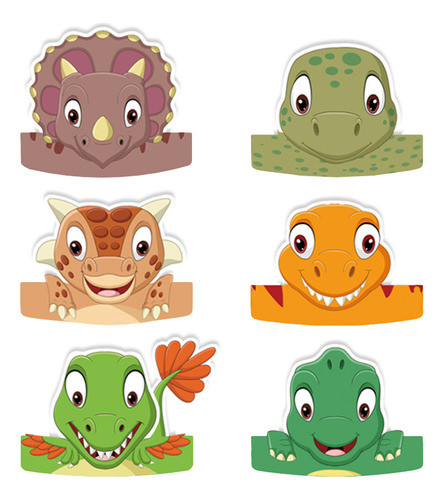 Chapéu De Aniversário De Dinossauro, Maquiagem, 6 Unidades 0
