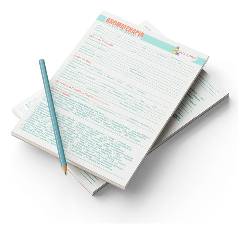 Anamnese Aromaterapia- A4 - Bloco 100fls - C/seu Nome 0