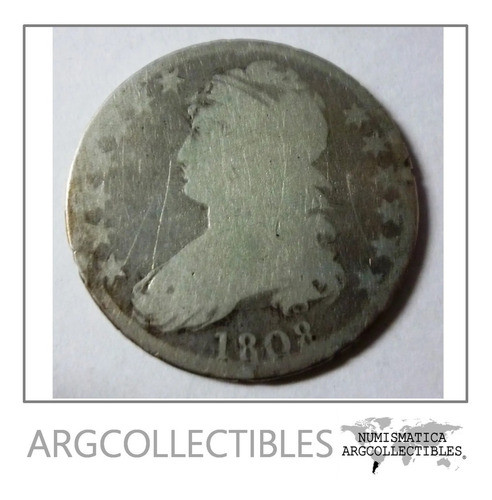Usa Moneda 1/2 Dolar 1808 Plata Capped Bust Km-37 Vg 0