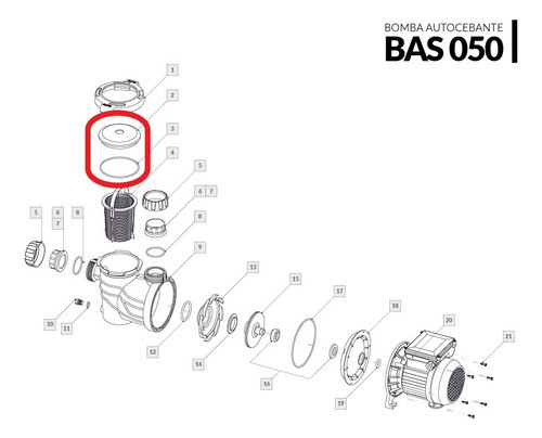 Tapa Visora Para Bomba Vulcano Modelo Bas Con Oring 1