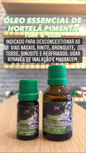 Óleo Essencial De Hortelã Pimenta 100% Puro - Rhr 1