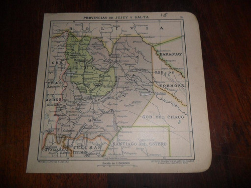 Antiguo Mapa Plano 1918 C Rossi M.boroli Jujuy Salta 0