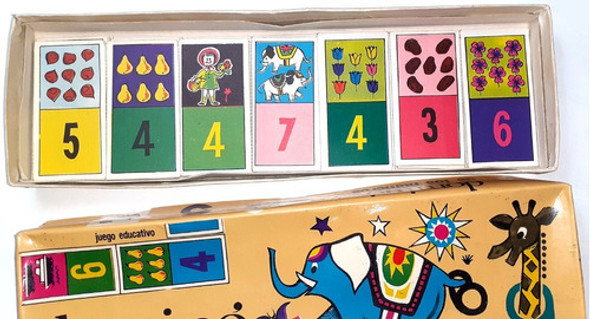 Antiguo Juego Dominó De Números - Didáctico Y Entretenido 1