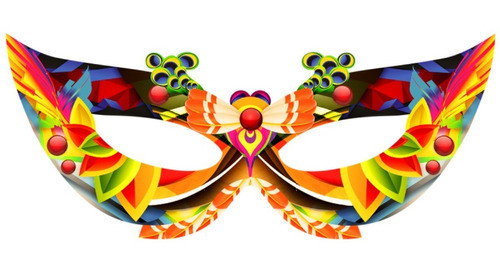 01 Enfeite Mural Carnaval Máscara Grande Montável Decoração 0