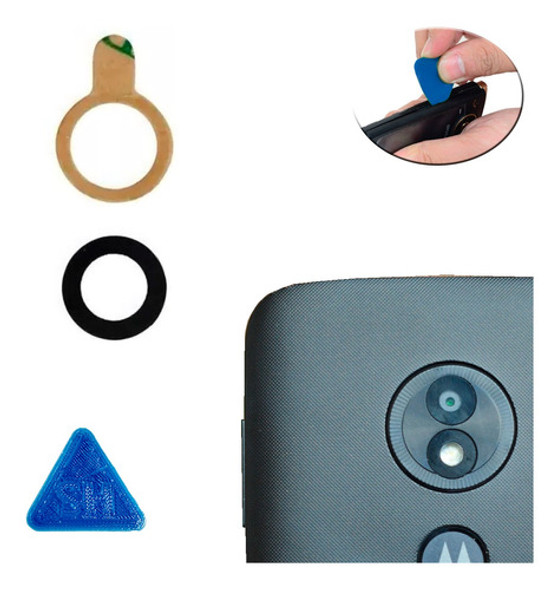 Vidrio Lente De Camara Trasera Para Moto E5 Play Go + Pua 0 Vidrio Lente De Camara Trasera Para Moto E5 Play Go + Pua 0