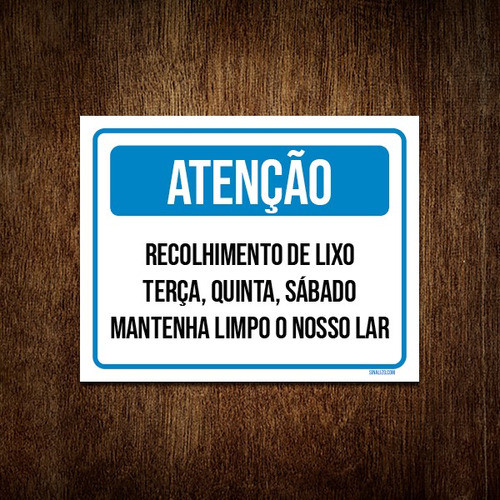 Kit 3 Placas Atenção Recolhimento De Lixo Mantenha Limpo 0