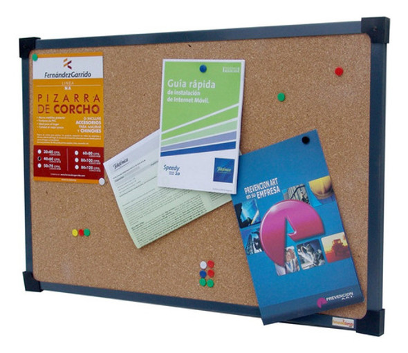 Pizarra De  Corcho 30 X 40 Borde Metálico + Chinches Regalo 0