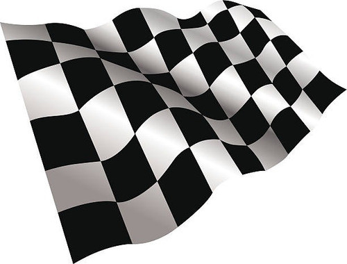 Bandera Atencion Cuadriculada Llegada 0.8x1m C/ Cabo Pvc B1 1