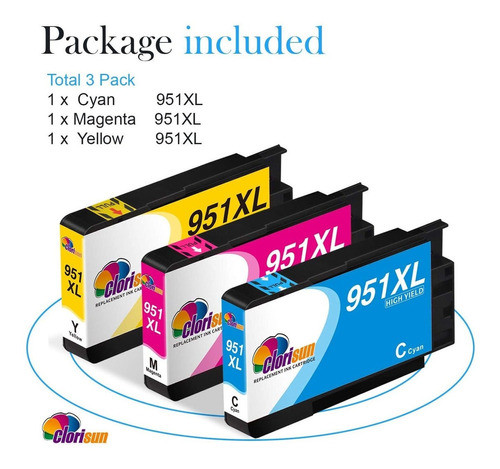 Cartuchos 951xl 951 Xl Compatible Hp Officejet Pro  1m 1c 1y 1