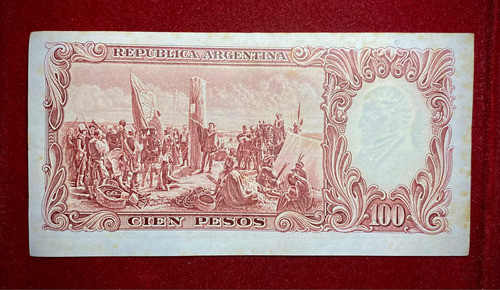 Billete 100 Pesos Argentina 1960 Serie B Fa Bottero 2057 1