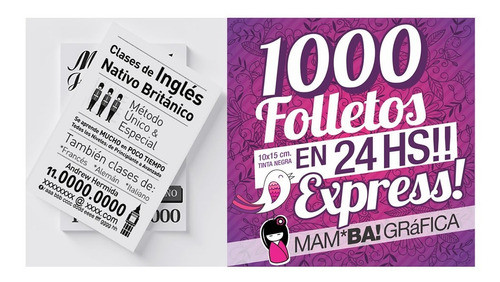 1000 Folletos Express En 24 Hs.a 1 Color * Villa Urquiza !! 0