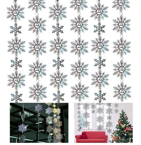 96pcs Brillo Copo De Nieve Navidad Adornos Árbol De Navidad 0