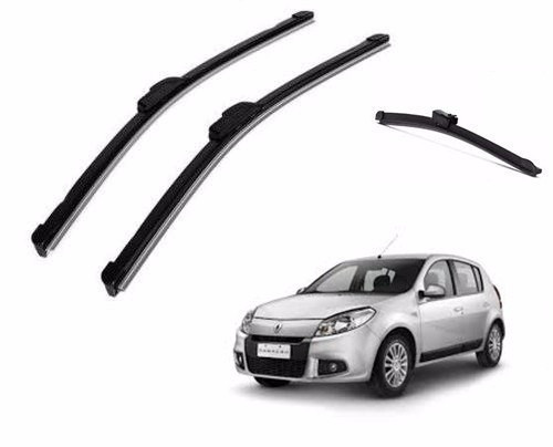 Kit Palheta Limpador Parabrisa Dianteiro+traseiro Sandero 0