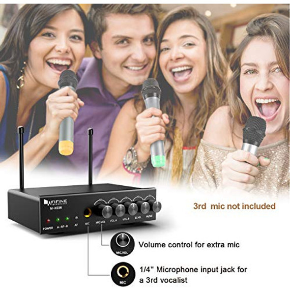 Sistema Microfono Inalambrico De Karaoke Doble Canal Uhf 1