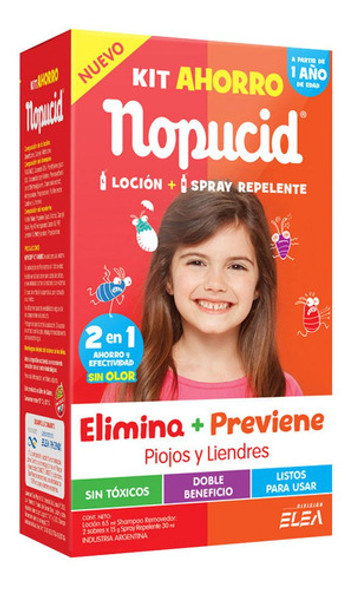 Nopucid Kit Ahorro Loción Shampoo Repelente Elimina Previene 0