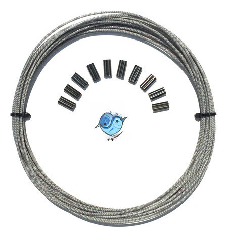 Cable De 49 Hilos Vinilo Recubierto 7x7 Kit De Acero Inoxida 1