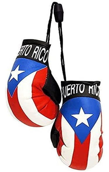 Mini Guantes De Boxeo De La Bandera De Puerto Rico Para Col. 0 Mini Guantes De Boxeo De La Bandera De Puerto Rico Para Col. 0