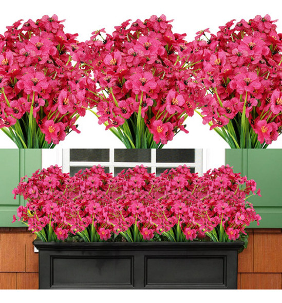 20 Paquetes De Flores Artificiales Para Exterior - Fucsia 1 20 Paquetes De Flores Artificiales Para Exterior - Fucsia 1