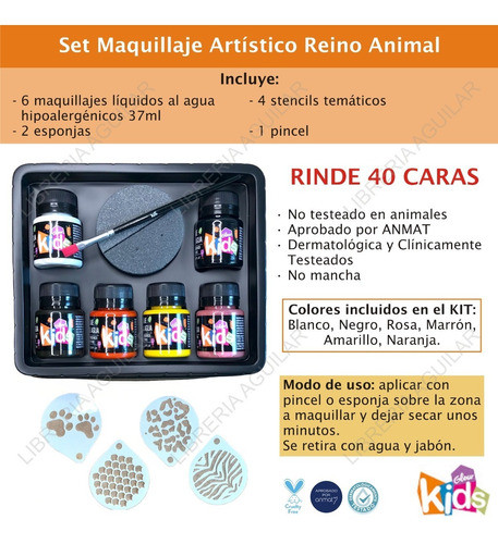 Kit Maquillaje Infantil Glow Kids Reino Animal Hipoalergenic 1
