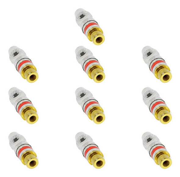 10 Plug Conector Rca Fêmea 6mm Santo Angelo 0