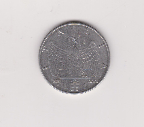 Moneda Italia 1 Lira Año 1939 Excelente 0