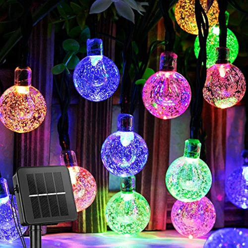 Luces De Cadena Solares Para Exteriores, 50 Led De 23 Pies D 0