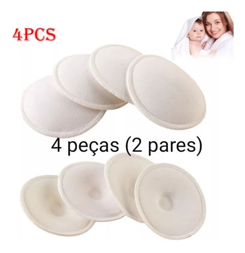 Absorventes Amamentação Reutilizável 4 Unid 0