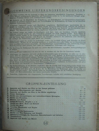 Catalogo De Aparatos Quimicos Para Laboratorios. Año 1933 1